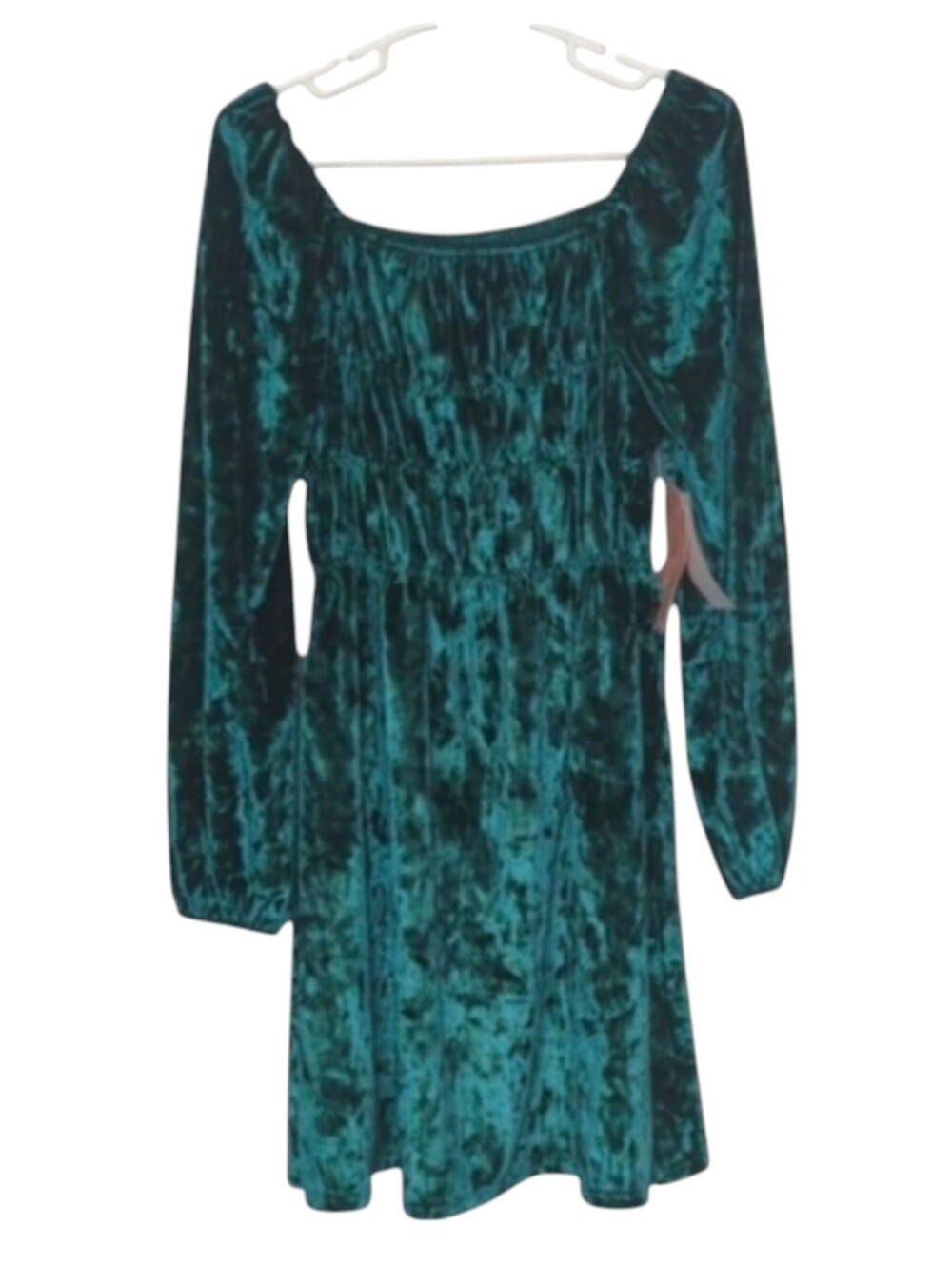 btween Green Crushed Velour Holiday Dress Girls Size 6